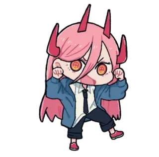 💗 52470425 Power Chainsaw Man Anime, Chainsaw Man, Power, Chibi, Diavolo, Manga, Carino telegram sticker