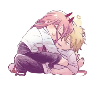 💗 820bc96b Power Chainsaw Man Power, Chainsaw Man, anime, carino, abbraccio, cartone animato telegram sticker