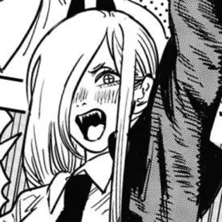 🎭 22d9322a Power Chainsaw Man 애니메이션, 만화, 악마, 소녀, 송곳니, 귀여운, 캐릭터 whatsapp sticker