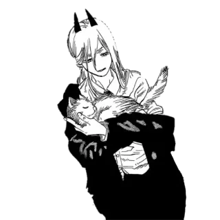 🐈 1c680ece Power Chainsaw Man 动漫, 漫画, 电锯人, 帕瓦, 猫, 可爱 telegram sticker
