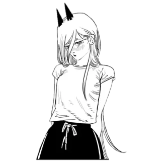 😳 61d14591 Power Chainsaw Man 动漫, 漫画, 电锯人, 帕瓦, 恶魔猎人 telegram sticker