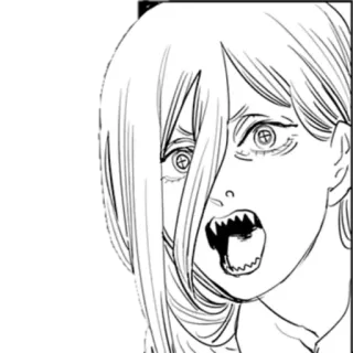 😦 c3ab33ff Power Chainsaw Man 漫画, 动漫, 卡通, 力量, 链锯人 telegram sticker