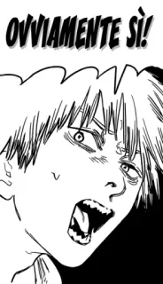 👍 2a942b4d OVVIAMENTE SÌ! esclamazione, manga, anime, italiano, testo, faccia telegram sticker