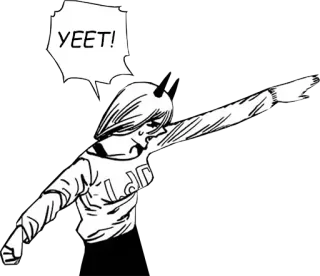 💨 154669e5 Power Chainsaw Man YEET! Аниме, Манга, Человек-бензопила, Пауэр, Yeet telegram sticker