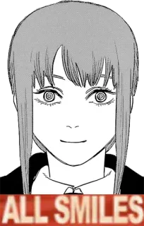 🙃 35ed31ac Makima Chainsaw Man ALL SMILES Аниме, Манга, Улыбка, Жуткий, Гипнотический, Макима, Человек-бензопила telegram sticker