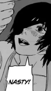 🤍 115cd6e6 NASTY! Manga, Anime, Expression, Personnage, Bulle whatsapp sticker