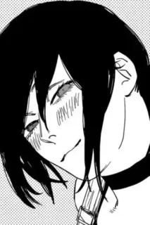 🤍 317b8418 Reze Chainsaw Man Anime, Manga, Reze, Chainsaw Man, femme, cheveux courts, noir et blanc whatsapp sticker