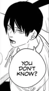🤍 5af80384 YOU DON'T KNOW? Manga, Anime, Question, Illustration, BD, Portrait whatsapp sticker