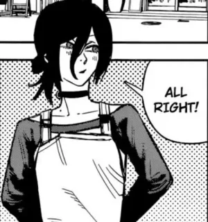 🤍 86a7a35c Reze Chainsaw Man ALL RIGHT! Anime, Manga, Reze, Chainsaw Man, Bomb Girl, Mignon, Souriant whatsapp sticker