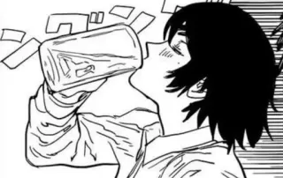 🤍 a67cc00b boire, verre, manga, animé whatsapp sticker