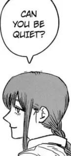 🤍 cb9df62a Makima Chainsaw Man CAN YOU BE QUIET? Anime, Manga, Chainsaw Man, Makima, Bulle de dialogue, Calme whatsapp sticker