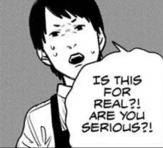 🤍 f9b4f212 IS THIS FOR REAL?! ARE YOU SERIOUS?! animé, manga, interrogation, surpris, choqué whatsapp sticker