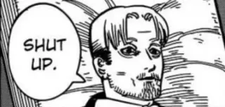 🤍 fbd0b4fe SHUT UP. tais-toi, bulle de dialogue, homme, manga, anime whatsapp sticker