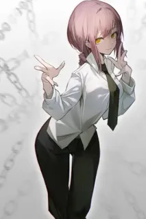 ☄ 1d7313e7 Makima Chainsaw Man Аниме, Человек-бензопила, Макима, Манга, Персонаж, Аниме девушка telegram sticker