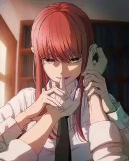 ☄ 3c1edec0 Makima Chainsaw Man Аниме, Человек-бензопила, Макима, Женщина, рыжие волосы telegram sticker