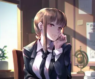 ☄ 3fa337c1 Makima Chainsaw Man Аниме, Макима, Человек-бензопила, Женщина, Персонаж telegram sticker