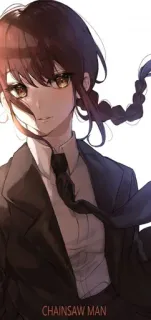 ☄ 5fbd549e Makima Chainsaw Man CHAINSAW MAN Аниме, Манга, Человек-бензопила, Макима telegram sticker