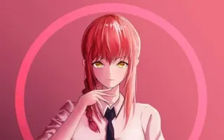 ☄ 89de8f39 Makima Chainsaw Man Аниме, Манга, Человек-бензопила, Макима, рыжие волосы, аниме девушка telegram sticker