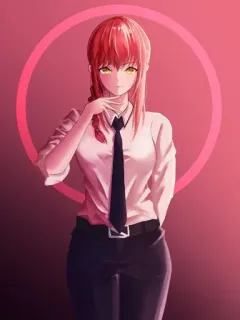 ☄ 91d05a79 Makima Chainsaw Man Аниме, Манга, Человек-бензопила, Макима, Персонаж, Женщина telegram sticker