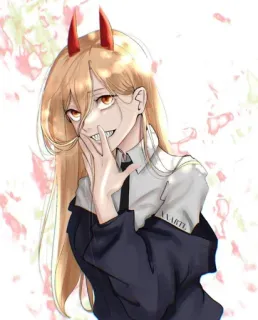 ☄ bcb15917 Power Chainsaw Man Аниме, Демон, Манга, Рога, Сила, Человек-бензопила telegram sticker