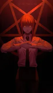 ☄ e2515915 Makima Chainsaw Man Makima Chainsaw Аниме, Человек-бензопила, Макима, Манга, Дьявол, Пентаграмма telegram sticker