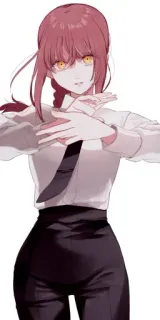 ☄ fcbe1057 Makima Chainsaw Man Аниме, Персонаж, Макима, Человек-бензопила telegram sticker