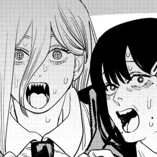 😵 1c03a6de Power Chainsaw Man Anime, Manga, Chainsaw Man, Power, asustado, impactado, Horror telegram sticker