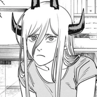 🤨 c079fa12 Power Chainsaw Man Anime, Manga, Power, Chainsaw Man, Demonio, Cuernos telegram sticker