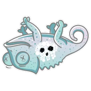 🤢 b8e9e9d7 kameleon, dood, schedel, cartoon, dier, reptiel, sticker telegram sticker