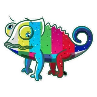 😐 bd94d806 kameleon, hagedis, reptiel, dier, kleurrijk, regenboog, sticker telegram sticker