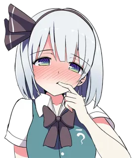 😍 63f186d3 Anime, Mädchen, Fragezeichen, Erröten, Süß telegram sticker