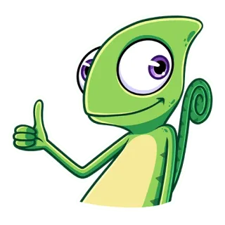 👍 4459aeb0 Tắc kè hoa, Ngón tay cái hướng lên, Phim hoạt hình, Xanh lá cây, Động vật, Thằn lằn, Bò sát telegram sticker