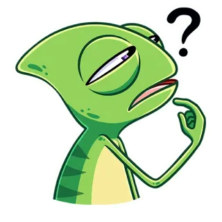 🤔 8c6d322e tắc kè hoa, câu hỏi, suy nghĩ, thằn lằn, bò sát, phim hoạt hình telegram sticker