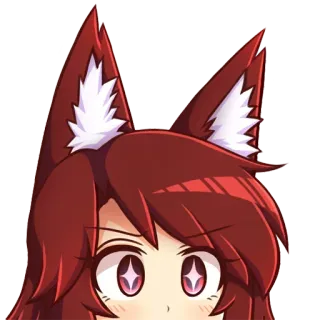 😍 18bf2ce2 Anime, Orelhas de raposa, Kawaii, Fofo, Desenho animado, Ilustração telegram sticker