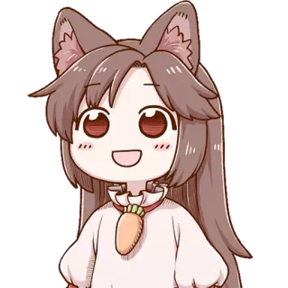 😃 2bb69bbe Anime, Desenho animado, Fofo, Orelhas, Orelhas de animais, Kawaii, Chibi, Cenoura telegram sticker