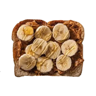🌟 54c15413 pindakaas, banaan, toast, sandwich, eten, ontbijt, snack telegram sticker