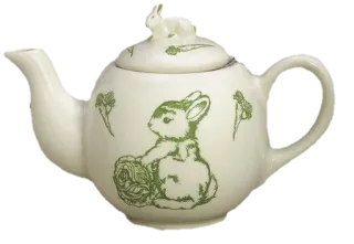 🌟 60dfab04 theepot, konijn, konijntje, wortel, thee, keramiek telegram sticker