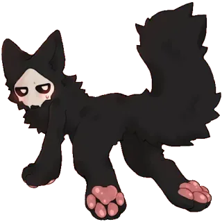 🖤 d85de48f Furry, Hình người thú, Đen, Động vật telegram sticker