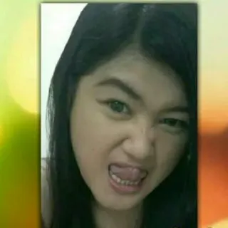 😜 9f5e54f3 女性, 顔, しかめっ面, おバカ, 表情, ポートレート telegram sticker