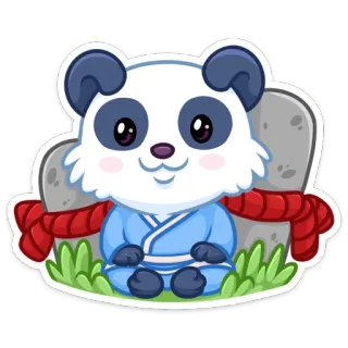 😌 86a118a3 panda, animal, sticker, cute, cartoon, kawaii telegram sticker
