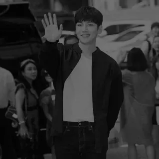 🥀 21039ad5 남자, 손 흔드는, 웃는, 한국, 캐주얼, 인사 telegram sticker