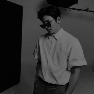 🥀 cdad8c14 남자, 선글라스, 셔츠, 패션, 인물 사진, 흑백 telegram sticker