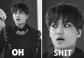 🔵 10962051 OH SHIT wyraz, szok, niespodzianka, K-pop telegram sticker