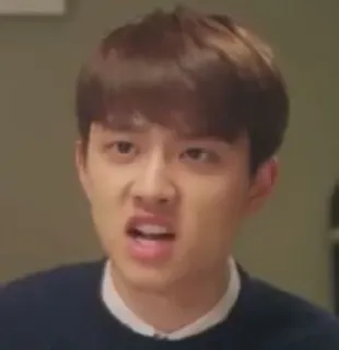 ⚪️ 70128004 mężczyzna, twarz, wyraz, zirytowany, koreański, śmieszny telegram sticker