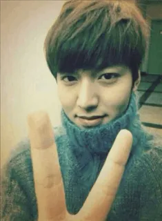 ✌ dda077c5 Селфи, Азиат, Мужчина, Знак мира, Веселый, Портрет whatsapp sticker