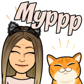 😻 b2fcaaea Myppp dessin animé, avatar, chat, fille, animal, autocollant whatsapp sticker