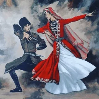 💃 07a536b8 baile, ropa tradicional, caucásico, cultura, arte telegram sticker