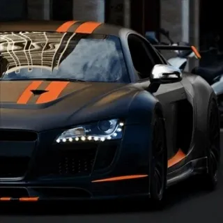 🔊 cdbb1413 coche, deportivo, vehículo, automóvil, negro, naranja telegram sticker