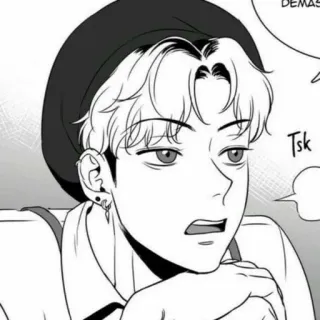 😑 e448fe87 Tsk คน, สเก็ตช์, ผู้ชาย, อนิเมะ telegram sticker