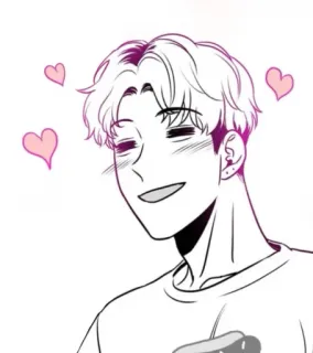 🥰 454477a6 男人, 微笑, 爱心, 卡通, 爱, 可爱 telegram sticker